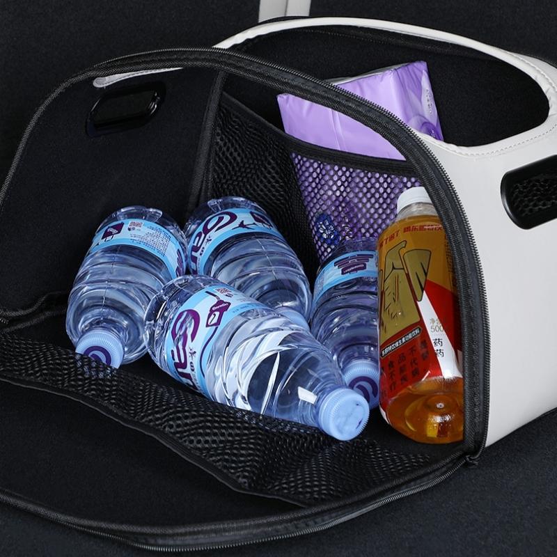 Luxus Leder Auto Multifunktions-Aufbewahrungsbox, Organizer für den Beifahrersitz mit großer Öffnung, Kofferraum-Aufbewahrungsbox mit großem Fassungsvermögen