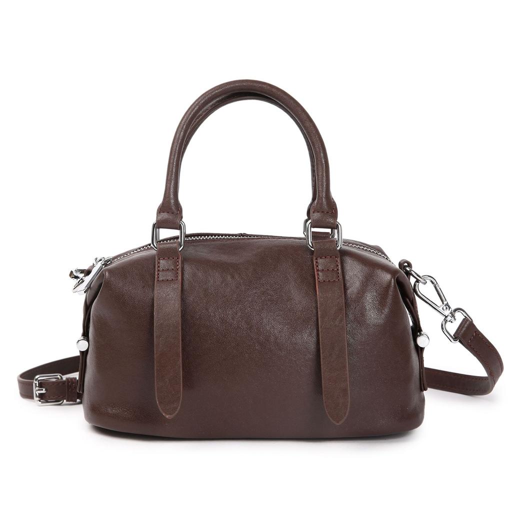 Cowhide Women, One Shoulder Diagonal Pillow Bag, Simple Fashion Bag, Genuine Leather.