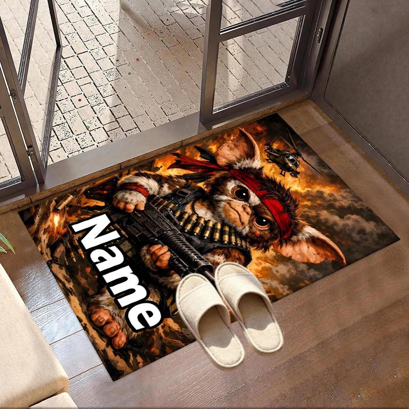 Custom Name Personalized Gizmo Print Carpet, Versatile Home Decor Rug, for Playroom, Apartment, Balcony, Entryway, Hallway Gift