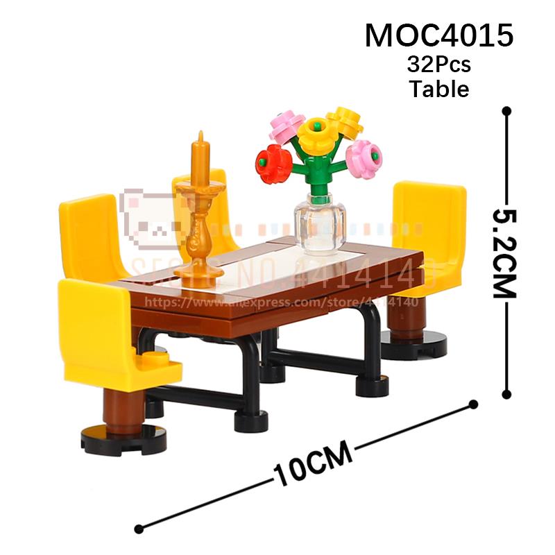 

Мебель для дома MOC Строительные блоки Городская сцена Сделай сам Кухня Кровать Диван Туалет Ванна Модель Украшение Сборка Кирпичики Игрушки Для Детей