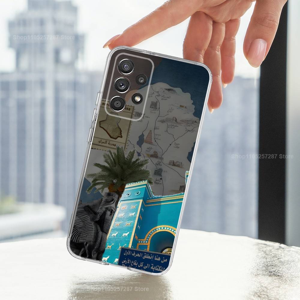Map I-Iraq Nation Flag Phone Case For Samsung A30,71,51,S9,10,20,Ultra,FE,23,21,PIus,Lite, S22,Transparent, Silicone SamsungA51