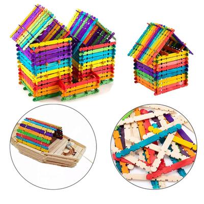 50 Pezzi/Set Creativo Artigianato Fai da Te Stecchino per Gelato in Legno Naturale Stecchino per Ghiacciolo Strumenti per Artigianato