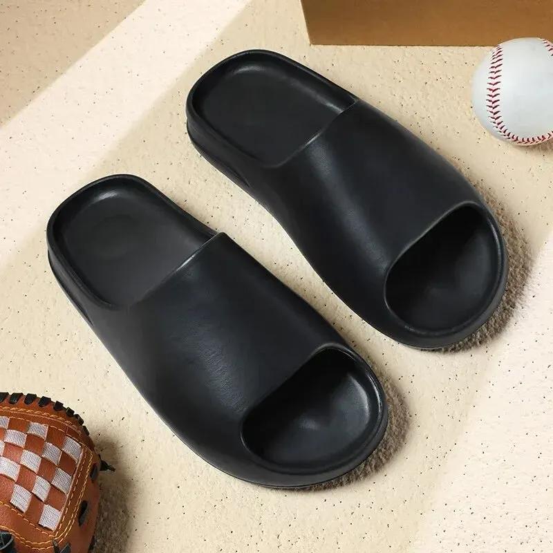 Fashion Summer Women Slippers Men Sandals Casual Beach Shoes Soft Bottom Slides Thick Platform EVA Anti-Slip Home Slippers Chaussure