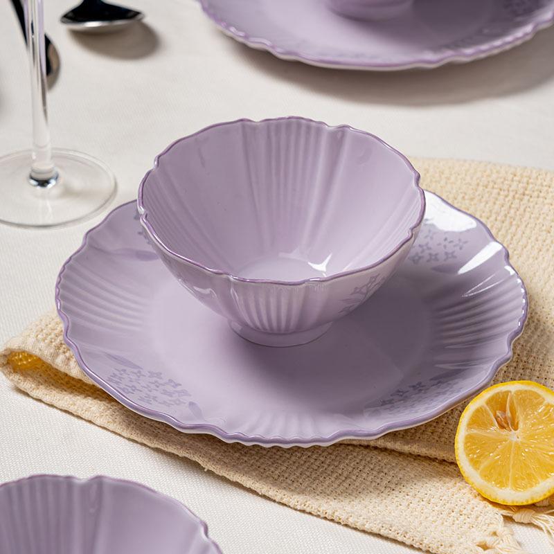Lila Maiglöckchen Reisschale Unterglasurfarbe Haushaltsgeschirr Premium Keramikschalen-Set