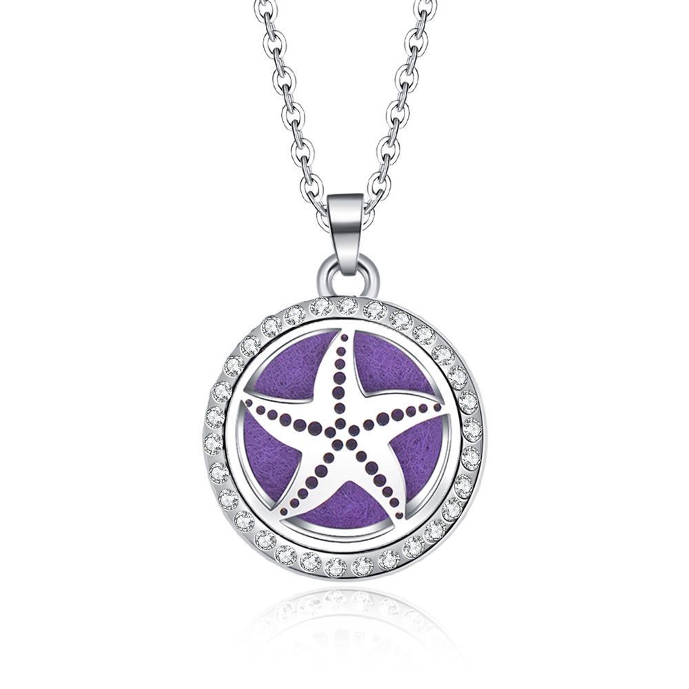In-Stock Aromatherapy Hollow Diamond Pendant Necklace