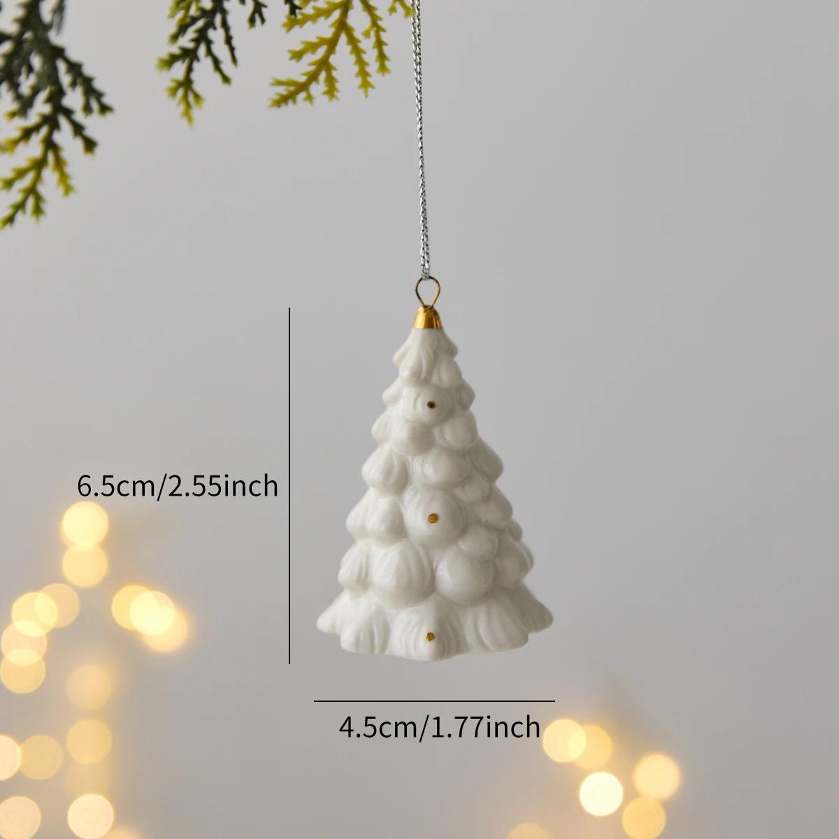

Mini Ceramic Four Tier Puff Christmas Tree Decoration Hanging for Christmas Halloween Thanksgiving Christmas Gift