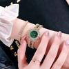 Golden Luxury Watch Women Ring Necklace Earring Rhinestone Fashion Wristwatch Casual Ladies Bracelet Watches Jewelry Set