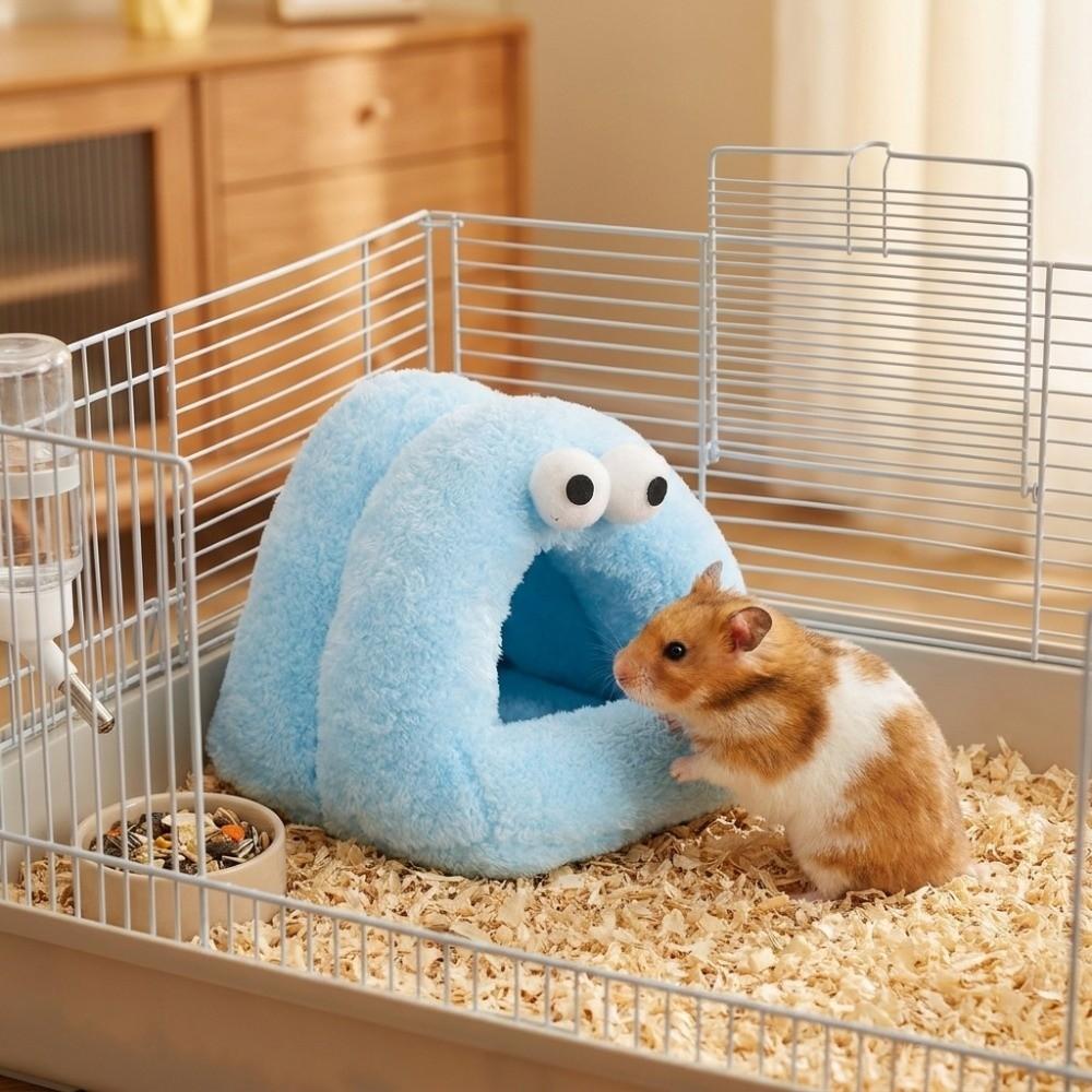 Soft Big Eyed Hamster Nest Cold-proof Hamster Bed House Cute Small Pet Sleeping Bed Cold Weather