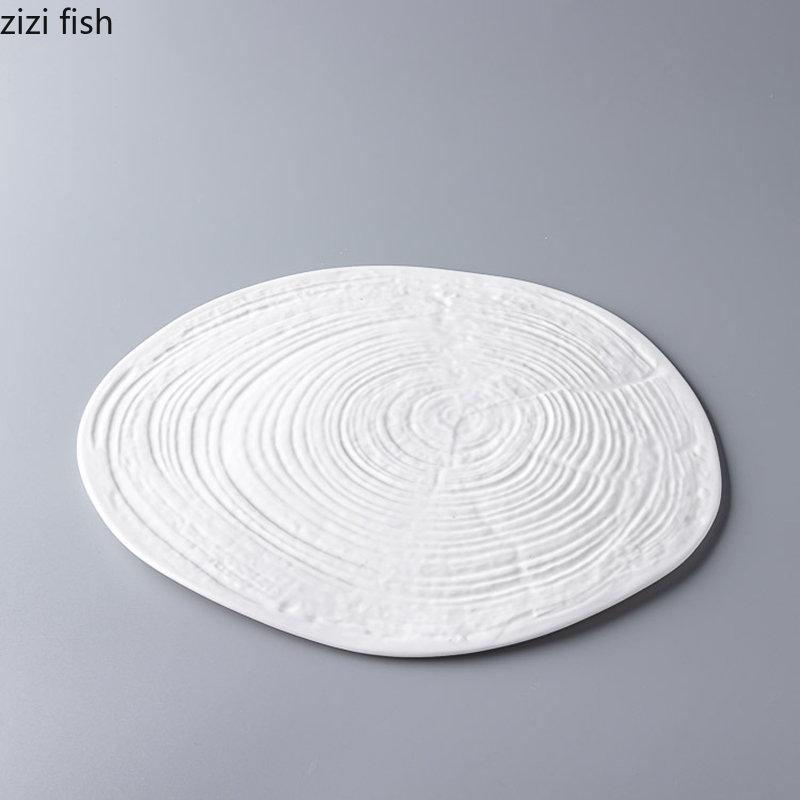 Farfurie ceramică, farfurie plată de 9,5 inch, farfurie pentru restaurant, desert, afișare, farfurii pentru friptură, farfurii pentru mâncare occidentală, veselă ceramică pentru acasă