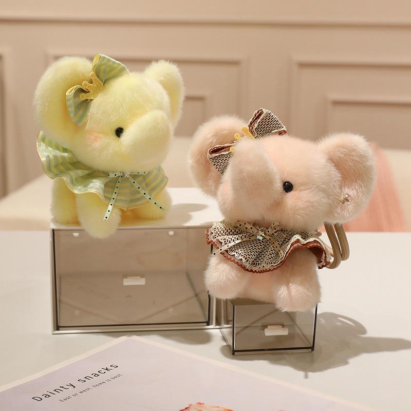 Cute Glutinous Rice Elephant Plush Pendant Doll New Keychain Bag Charm Soft Stuffed Animal Toy