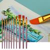 Juego de 10 pinceles para artistas con mango largo, cerdas suaves, gran capacidad de absorción, punta redonda, multifunción, para acuarela