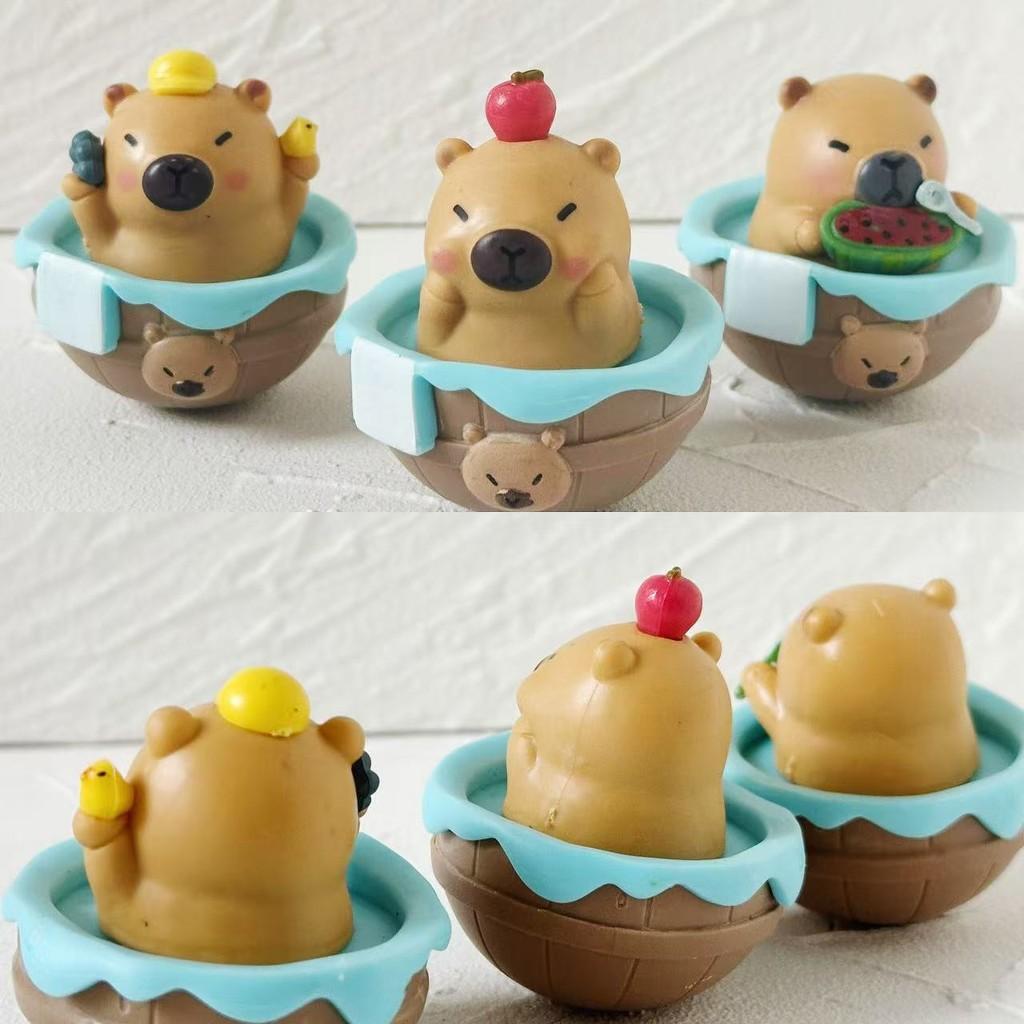 Bathing Tumbler Capybara Toy Pvc Action Figures Model Decoration Kids Gifts