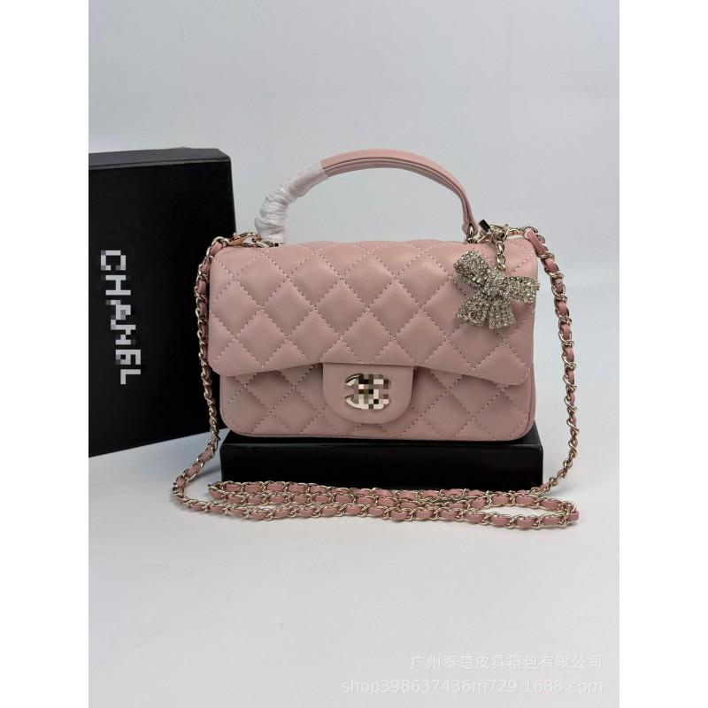 Xiaoxiangfeng Sheepskin Grid Chain Bag Women's Single Shoulder Crossbody Leather Small Square Fashionable Versatile High-end