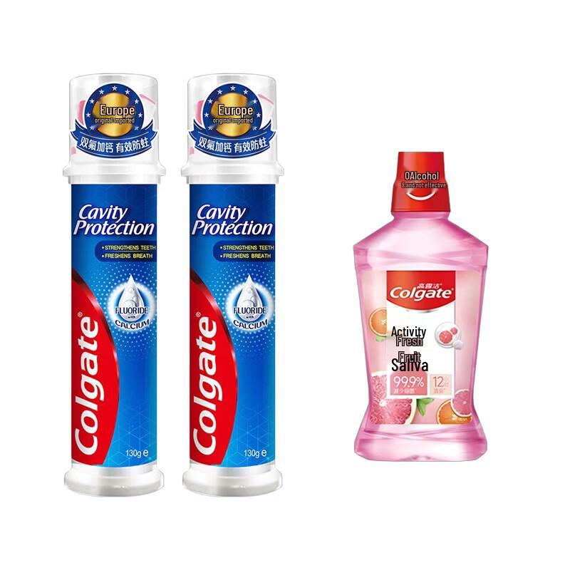 Набор Colgate против кариеса: зубная паста и ополаскиватель