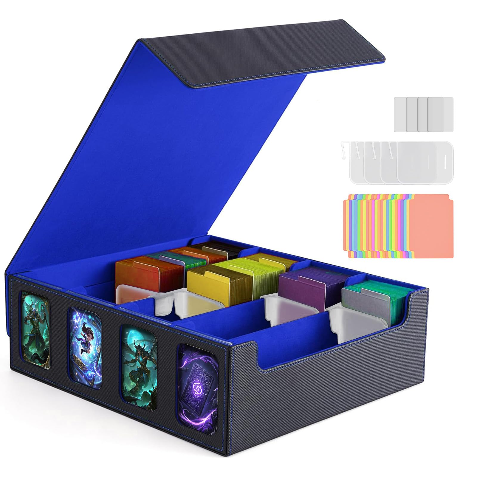 

Amonel Deck Коллекционная карточка Карта Большая вместимость Вмещает 3000 Дисплейная карта PU Карта 4 24 Разделитель Можно использовать для MTG и различных карточных игр Кейс, Кейс, Кейс,