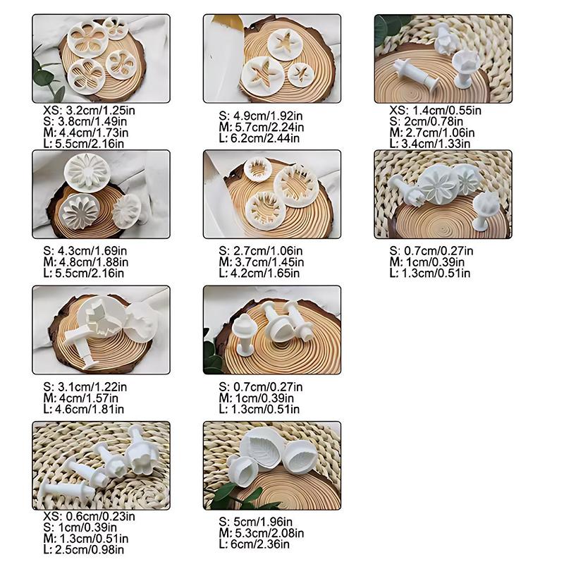 33PCS Biscuit Cutting Mold Spring Pressing Molds Leaf Star Heart Easy To Remove Fondant Cake Cookie Cutter Kitchen Accessory ZYF