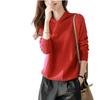 Women's Loose Fit Cashmere Hoodie - Spring/Autumn Korean Style Wool Knit Sweater