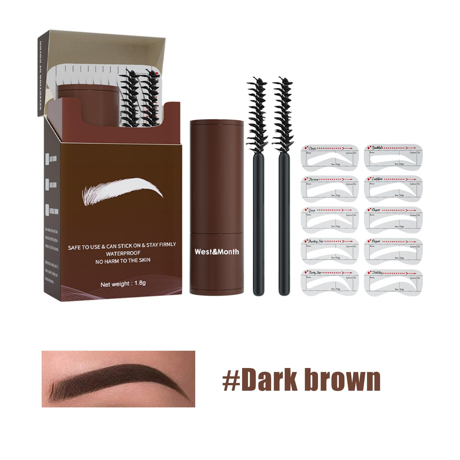 Набор штампов для бровей и трафаретов для бровей - набор для штамповки бровей, набор трио штампов для бровей, набор трафаретов и штампов для бровей, набор для бровей, светло-коричневый темно-коричневого