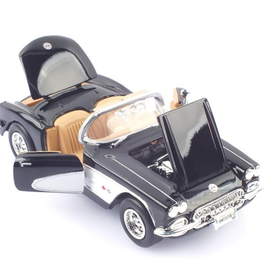MOTORMAX 1:24 replika 1959. gada Chevrolet Corvette metāla automašīnas modelis MTX732166BK