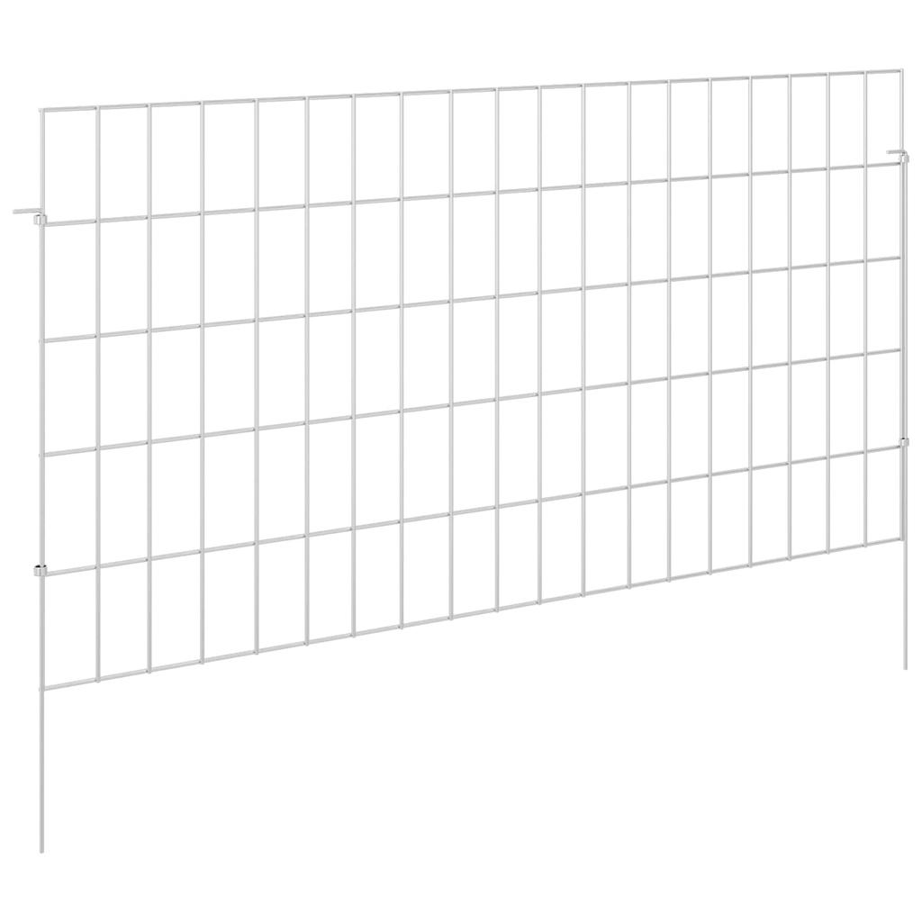 Garden Fence with Posts 12 pcs 95 x 50 cm Mesh Galvanized Steel