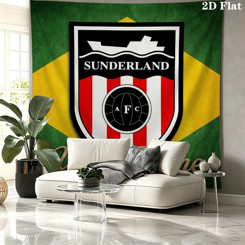 Sunderland A.F Custom Name Wall Tapestry Aesthetic Wall Hanging Printed Fabric Blanket Decorative Tapestries for Bedroom Living Room Home Decor