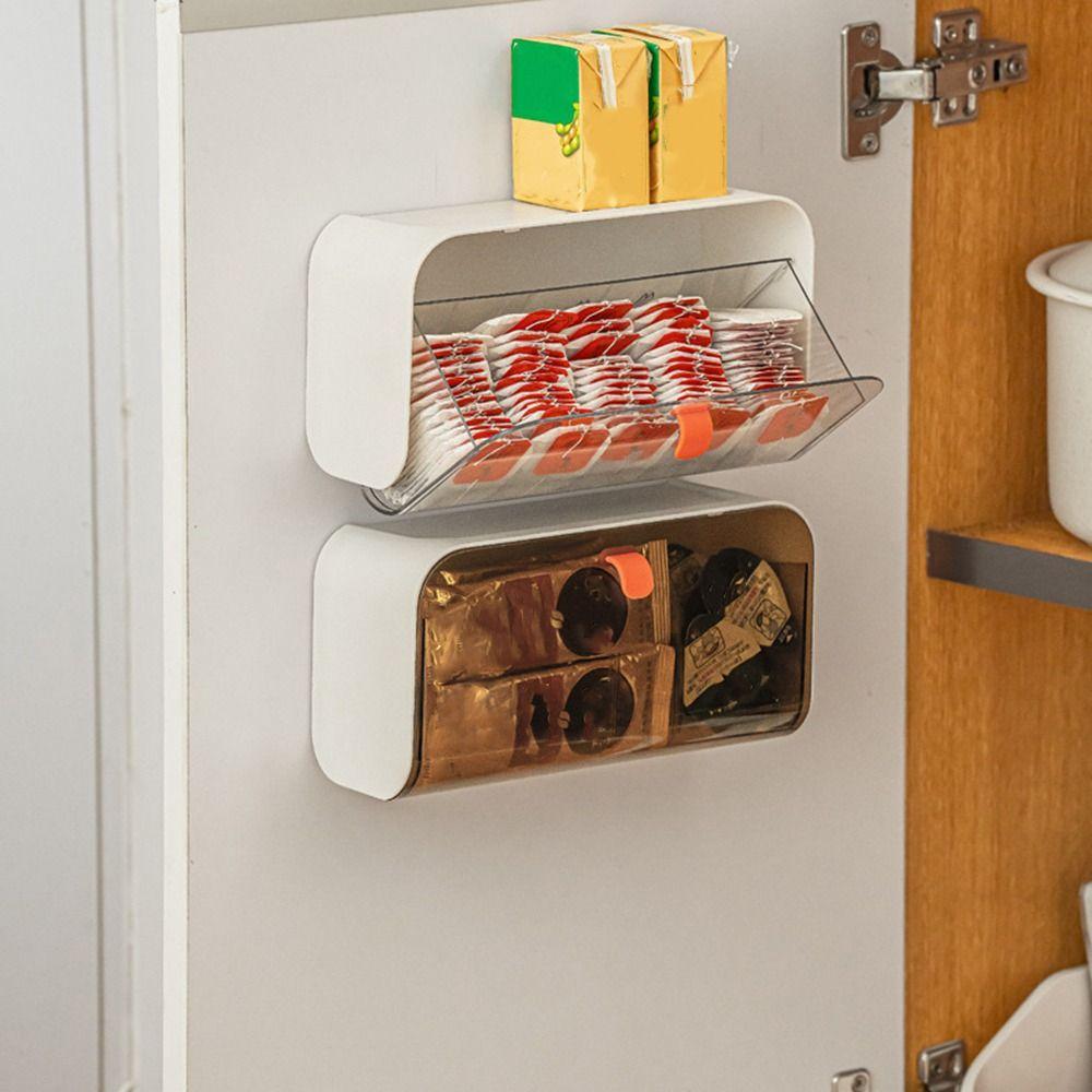 Transparent Cotton Swab Box Wall Mounted Jewelry Storage Shelf Cotton Pad Storage Box  Cosmetic