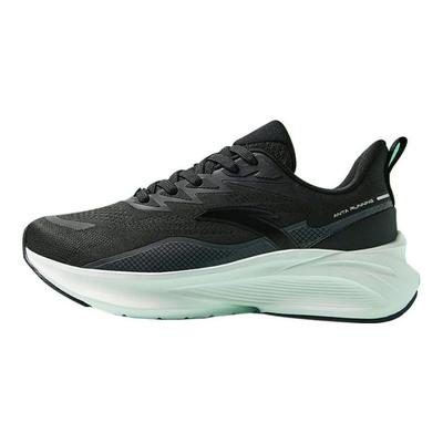 Cloud Tracking Round Toe Lace-Up Shock Absorbing Low-Top Running Shoes Women Sneaker Black Gray 122415522-6