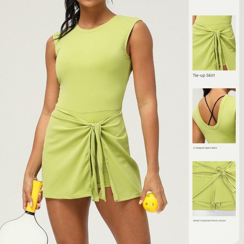Export Fashion Fake Two-Piece Fashion Tape Tight Thin Exercise Straps Casual Workout Beauty Back Yoga Women Tennis Skirt