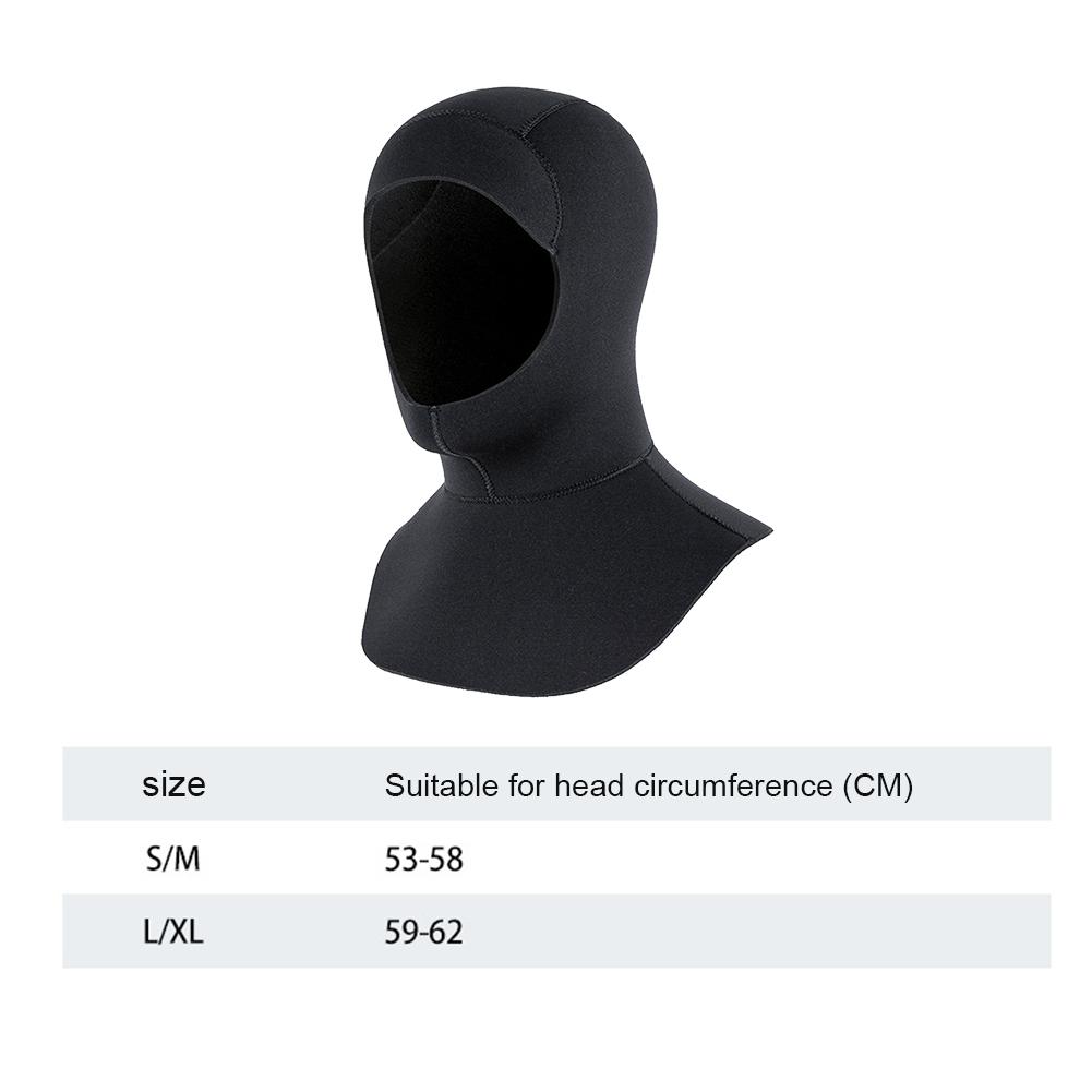 3mm Surfing Thermal Hood Quick Dry Neoprene Wetsuit Hood Snorkeling Cap UPF50+ for Swimming Diving Snorkeling