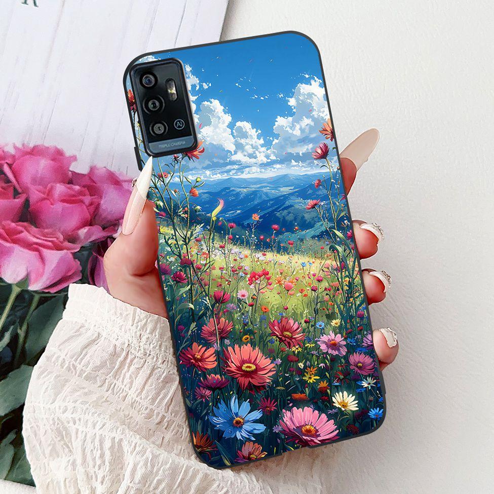 Für ZTE Blade A51 Hülle Für ZTE Blade A71 Case A7030 Luxus Schmetterling Liebe Süße Katze Cool Hübsch Löwe Bemalt Schwarzes Silikon