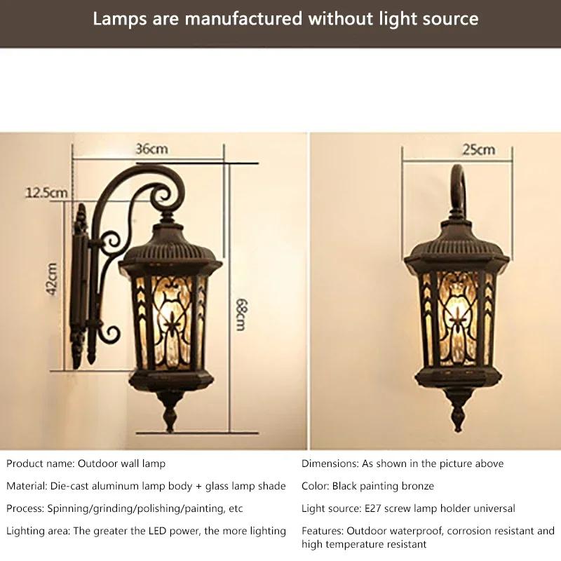 Wasserdichte Wandleuchte im europäischen Stil Retro Vintage Verandalampe Europa Außenwandleuchte Amerikanischer Stil Retro Außenleuchte
