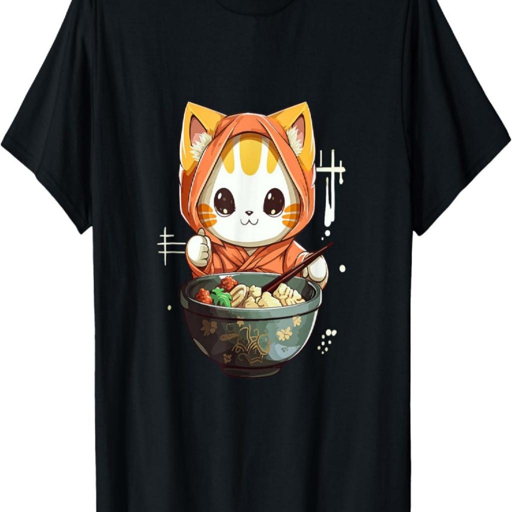 ramen cat kawaii anime kawaii neko T-Shirt