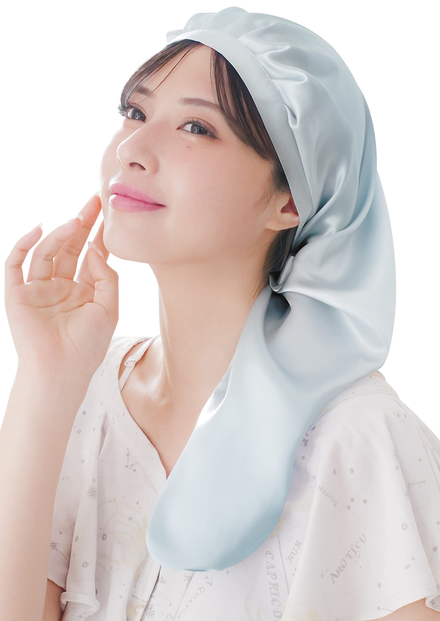 

MIYABIDO Silk Night Cap for Long cm Hair, Blue, 60.0