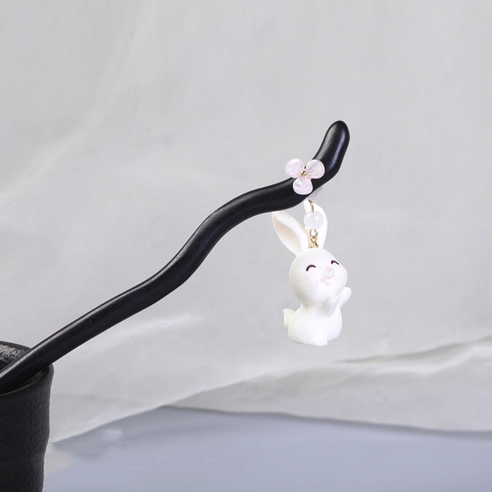 

Tassel Wooden Hair Stick Ebony Wood Chinese Style Headwear Classical Hanfu Hairpin for Women Style 7