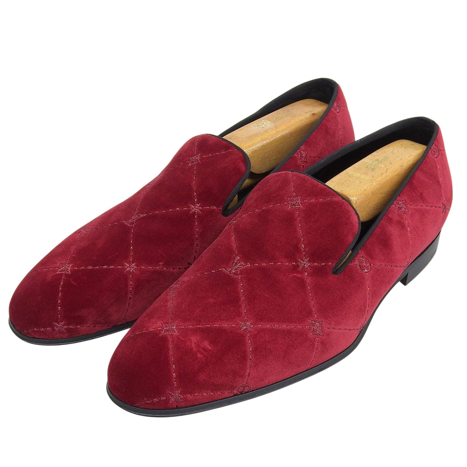 Pristine LOUIS VUITTON Dress shoes Auteuil line LV logo opera shoes Red mens 7 Used
