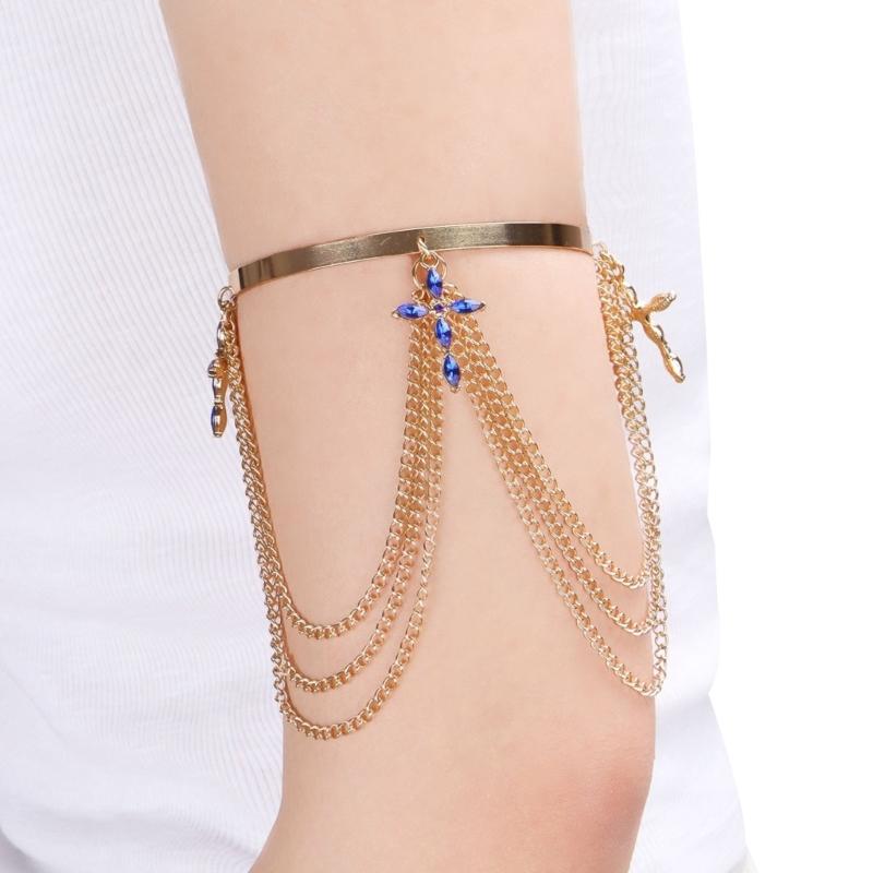 Женская цепочка на руку с многослойной бахромой, ювелирное изделие, регулируемая посадка, сплавы, браслет на руку для повседневного и официального случая