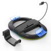 Vertical Stand for PS5 Slim/Pro,Multi-Function Dock with RGB Lighting, Headset Hook & Dual Controller Charging