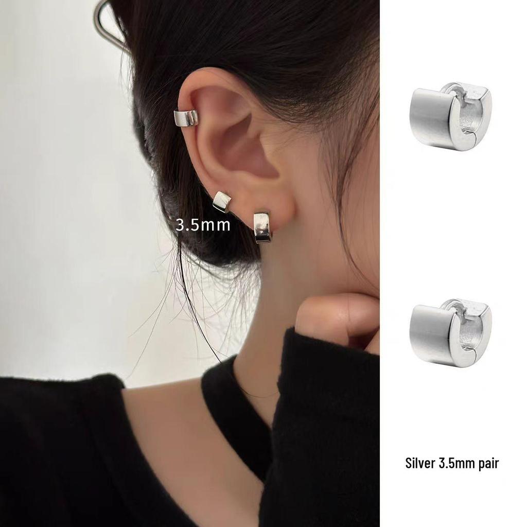 Chic Glossy C-Shaped Women's Earrings: European American Fashion Inspired Studs