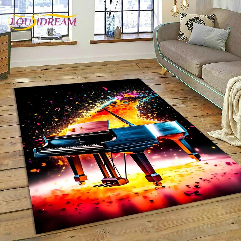 3D Dream Piano Key Music Instrument Cartoon Area Rug Duży, Dywan do Domu Salon Sofa Wycieraczka Dekoracja, Dziecięca Mata Antypoślizgowa Podłogowa