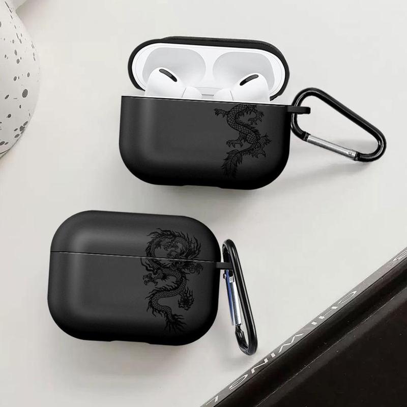 Cool Dragon Pattern Snake and Rose Earphone Cases Cover Case For Airpods 4 2 3 Pro 1 Pro3 Pro2