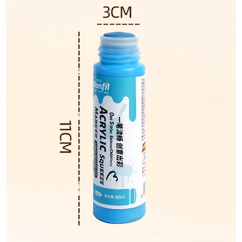 1Pcs 3Cm Jumbo Felt Tip Acrylic Paint Markers Graffiti Jumbo Colored Markers For Rock Painting Stone Ceramic Glass Wood Canvas