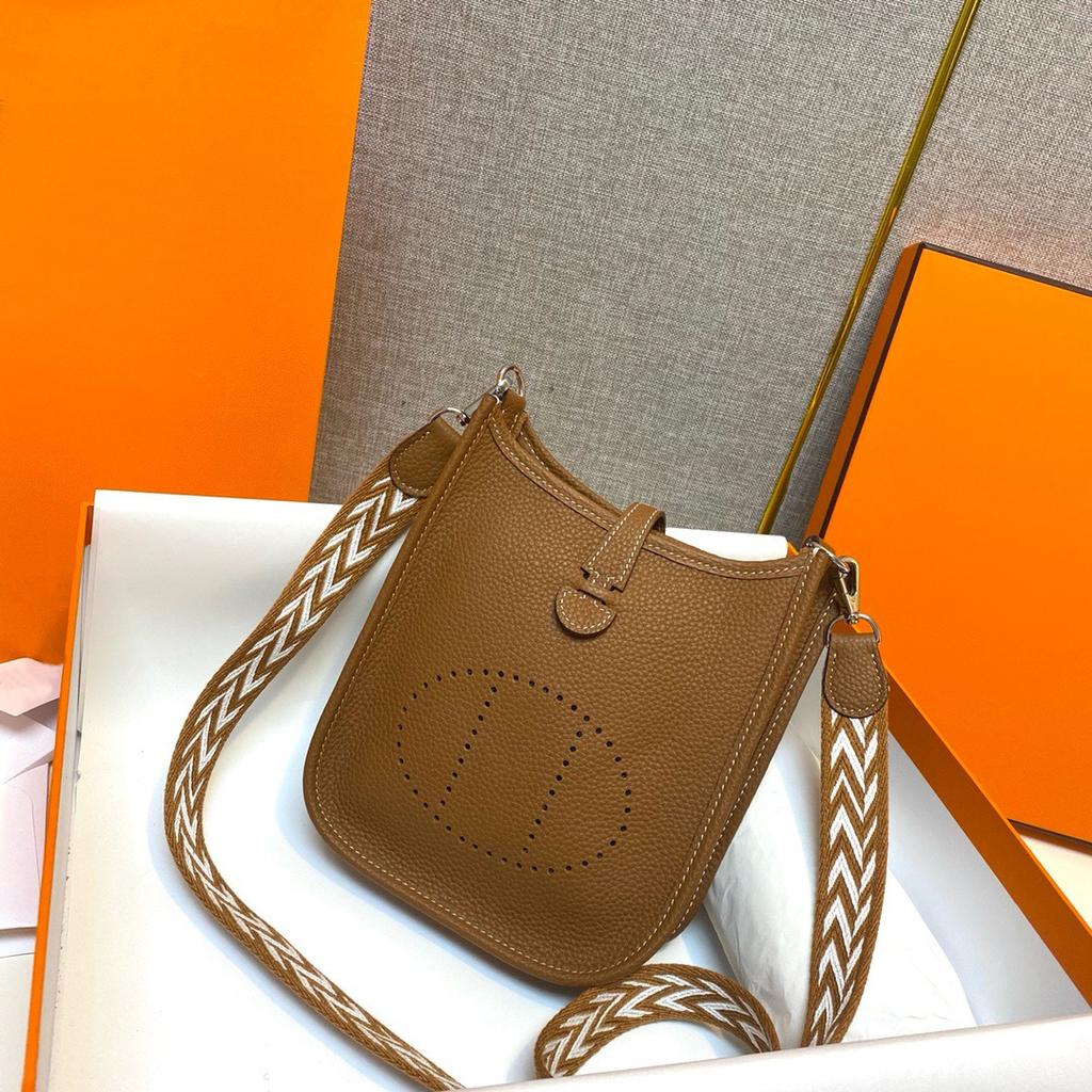 Togo Leather Evelyn Leather Cross-body Bag Top Layer Cowhide Casual Mobile Phone Bag Simple and Versatile Pure Leather Women's Bag
