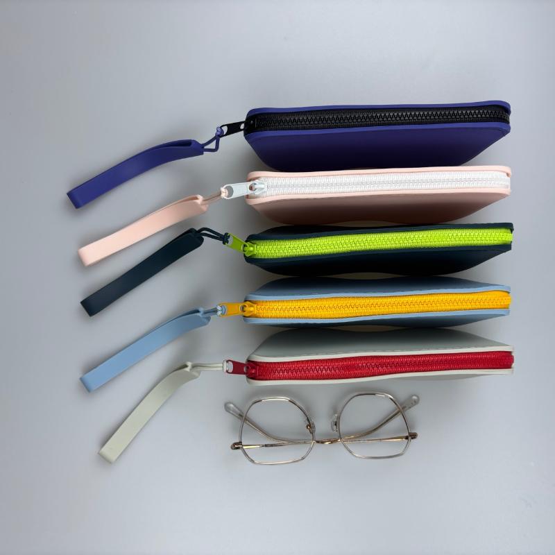 

1 шт. Портативный чехол для хранения очков, пыле- и водонепроницаемый силиконовый чехол для очков на молнии, аксессуары для DIY