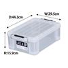 JEJ Astage ST Box #13, Made in Japan, Stackable, Clear, Disaster Preparedness Storage Box [29.5cm W x 44cm D x 16cm H]