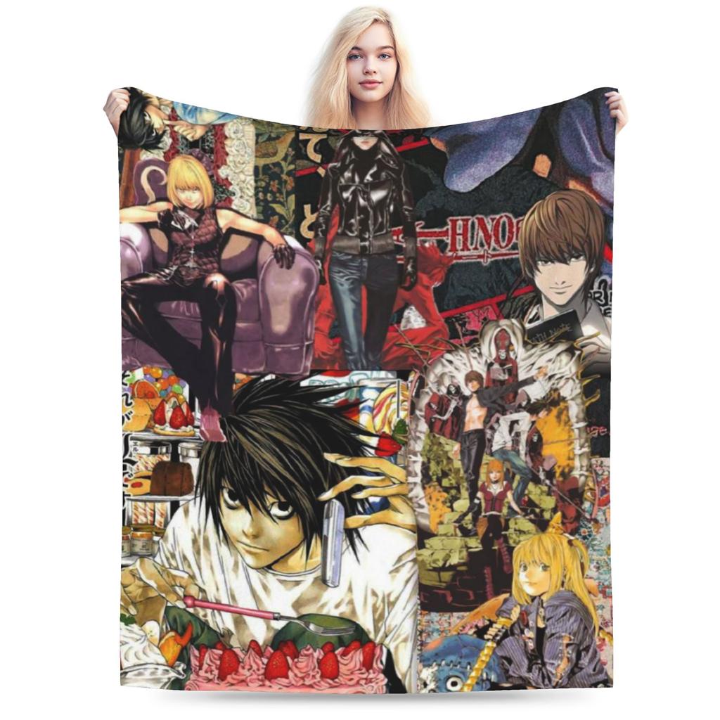 Super Soft Death Book Note Japan Manga Ryuk Throw Blanket Premium Flannel Fleece Bed Blanket Super Cozy Blankets All Season Use