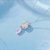 Elegant S925 Sterling Silver Teardrop Clavicle Necklace with Ring Pendant