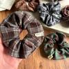 Retro Plaid Scrunchies for Women - College Style Hair Ties & Headbands