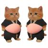 2Pcs Soft Silicone Soft Belly Sticker Cartoon Kitten Animal Decals  Phone Case Decoration
