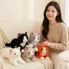 40Cm Fluffy Cat Plush Toy Stuffed Orange Grey Black White Brown Kitten Lying Animal Doll Like Real Plushie Companion Gift