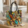  Colorful Abstract Tote Bag Stylish Large Capacity Handbag for Daily Use